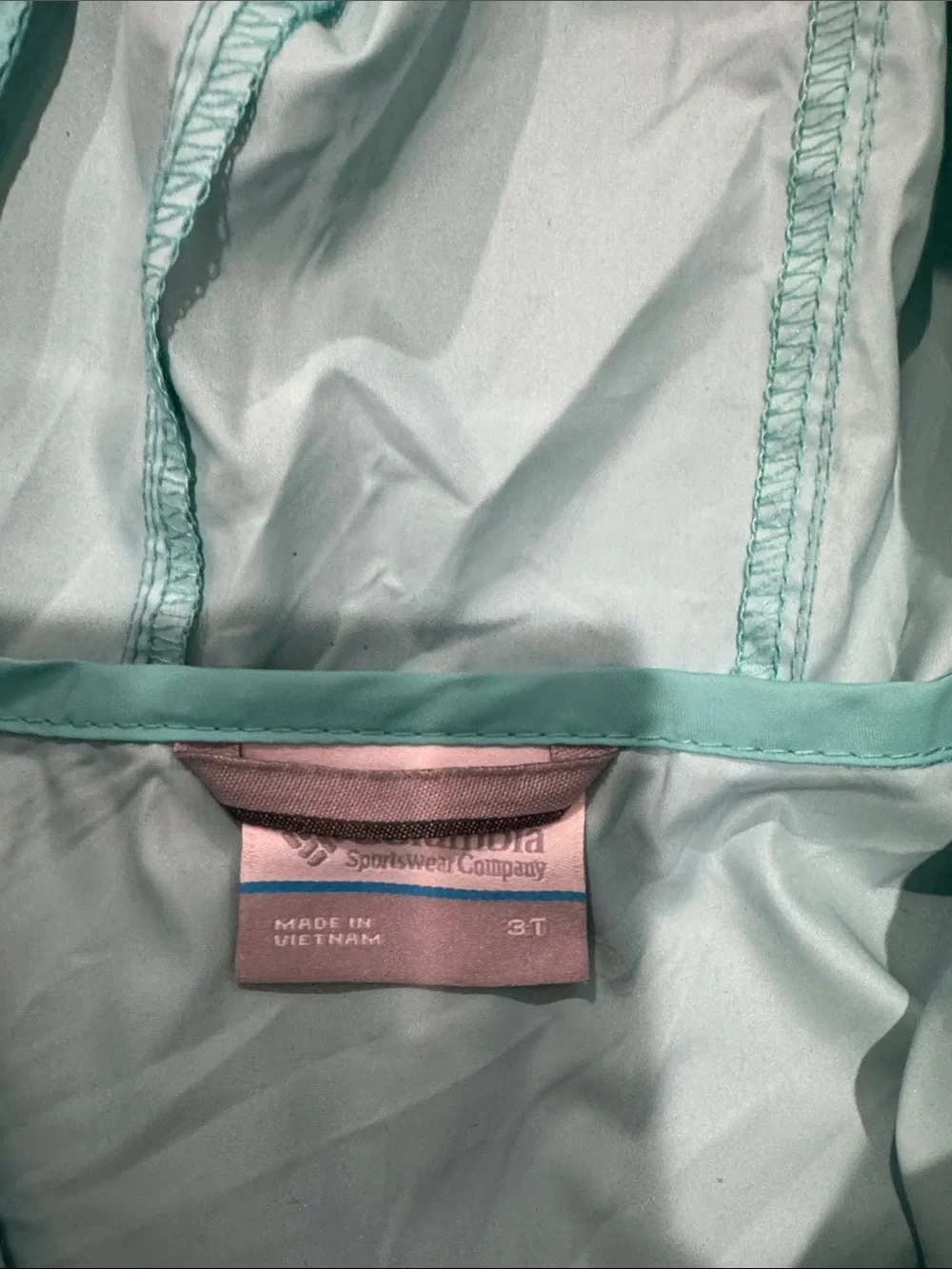 Children's Teal Hooded Rain Jacket - Lightweight Windbreaker Columbia 3t